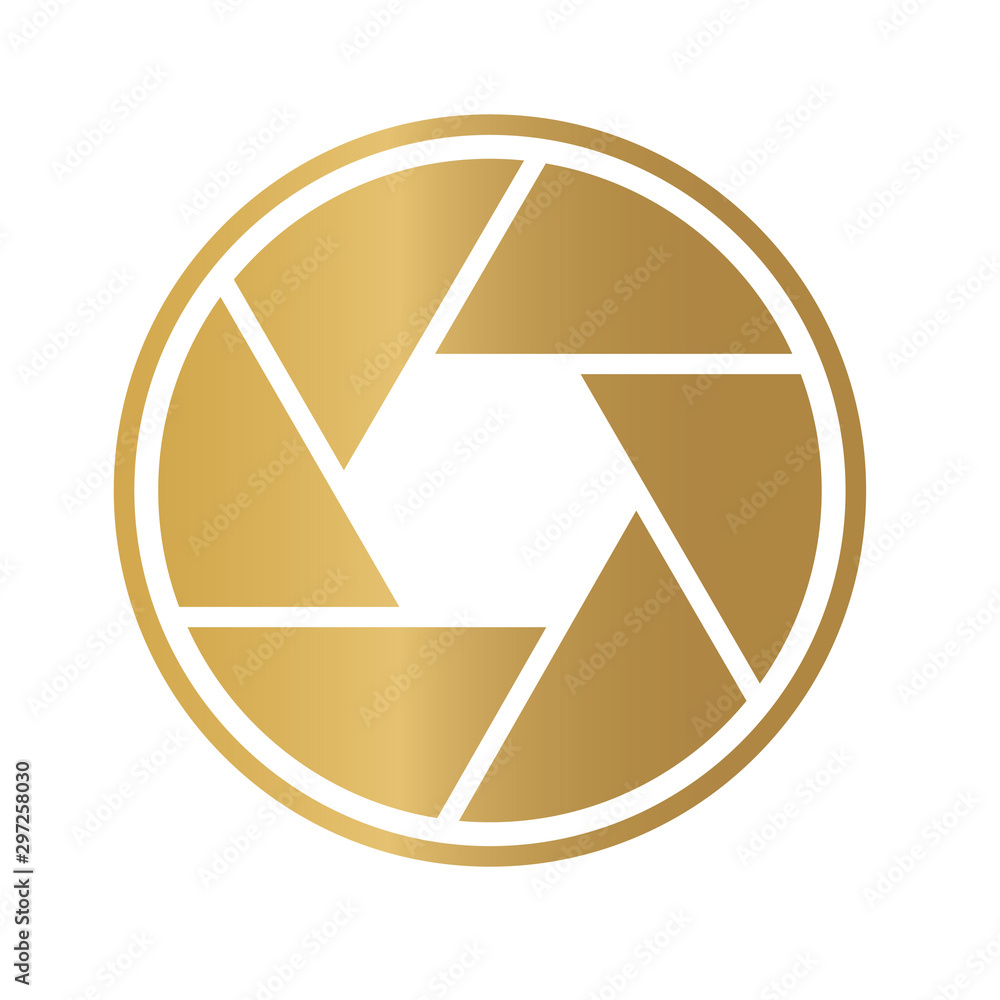 gold camera shutter icon- vector illustration gold camera shutter icon- vector illustration