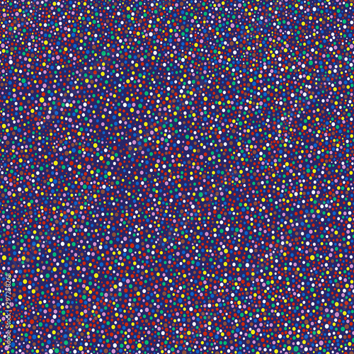 Australian aboriginal hand drawn seamless vector pattern with dots on dark background
