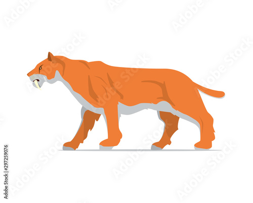 Detailed Saber-Toothed Tiger Illustration