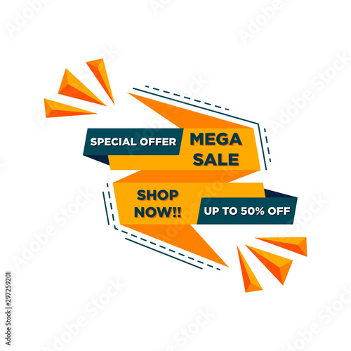 Mega Sale Special Offer Design Concept For Business. Discount Banner Promotion Template Vector illustration
