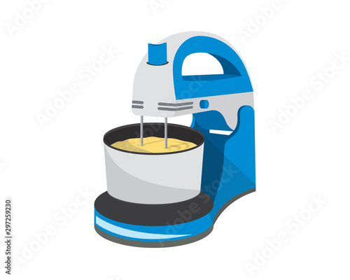 Detailed Cake Mixer with the Dough Illustration