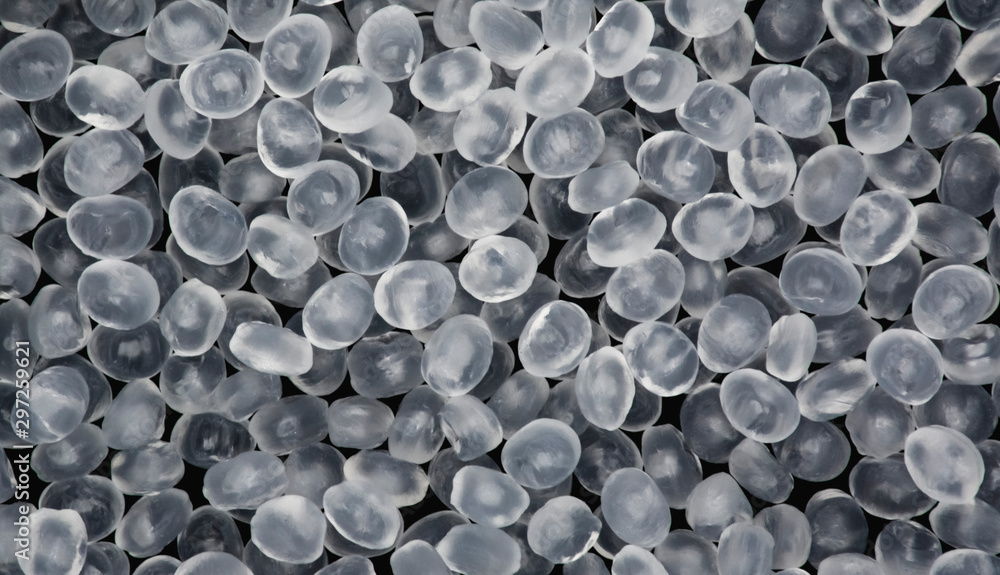 Polypropylene granule close-up background texture. Polypropylene granule close-up background texture.