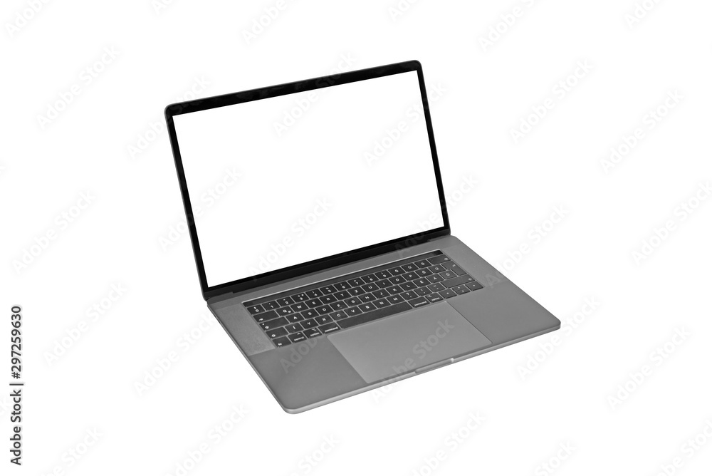 Isolated laptop with isolated display for mockup. Isolated laptop with isolated display for mockup.
