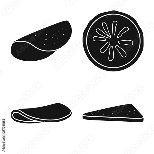 Vector illustration of fast and delicious symbol. Set of fast and sandwich stock symbol for web.