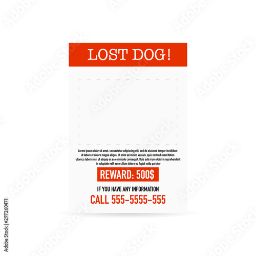 Lost pet poster template.