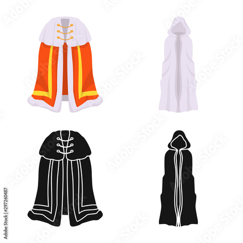 Vector design of material and clothing icon. Set of material and garment stock vector illustration.