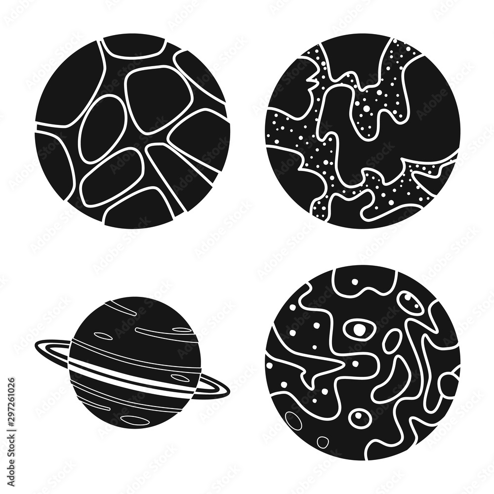 Vector design of cosmos and science logo. Collection of cosmos and planet vector icon for stock. Vector design of cosmos and science logo. Collection of cosmos and planet vector icon for stock.