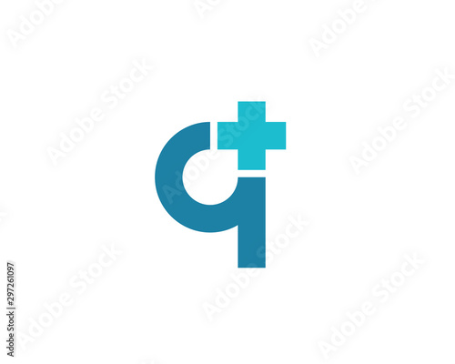 Letter Q cross plus medical logo icon design template elements