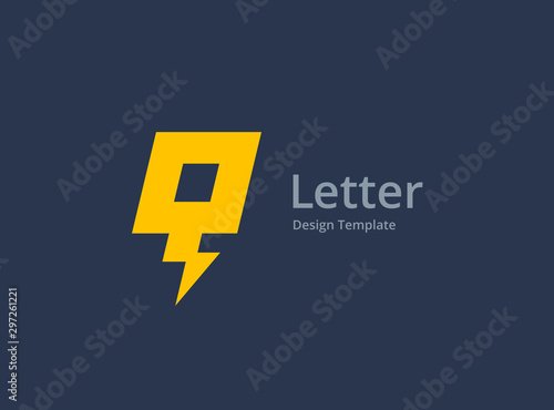 Letter Q lightning logo icon design template elements