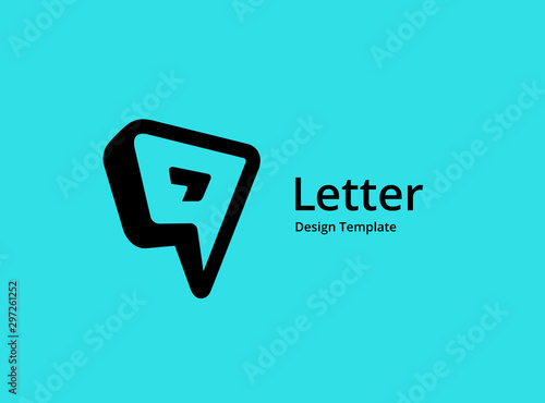 Letter Q or number 9 speech bubble logo icon design template elements