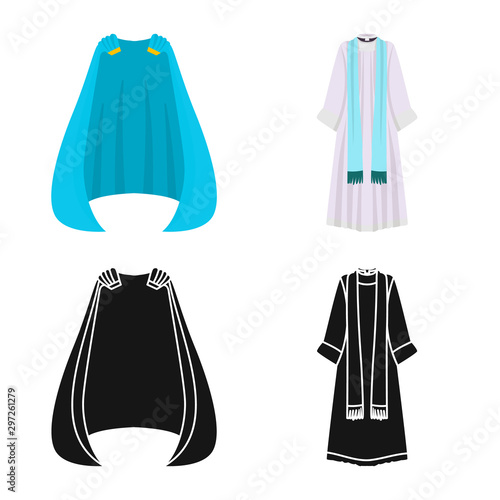 Vector design of material and clothing sign. Collection of material and garment vector icon for stock.