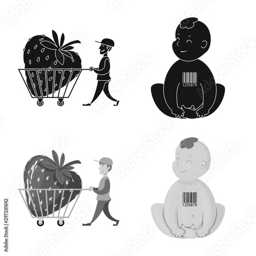Isolated object of test and synthetic sign. Collection of test and laboratory stock vector illustration.
