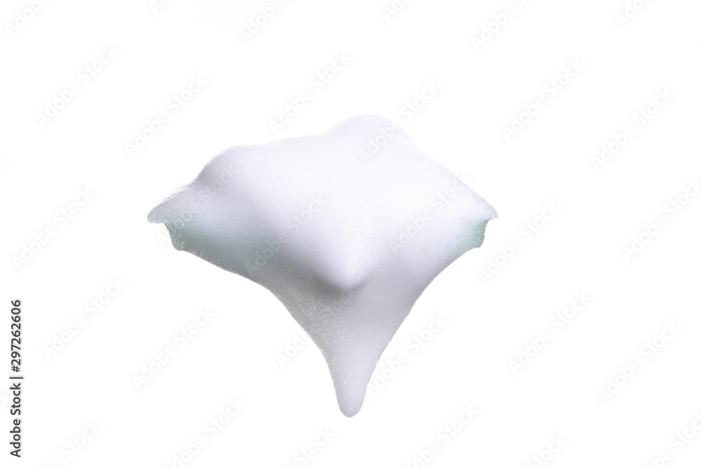 White foam bubbles texture isolated on white