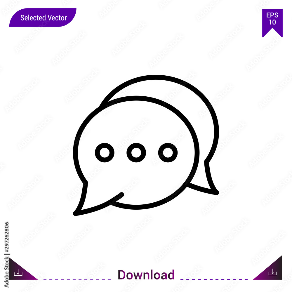 Fototapeta premium Chat icon vector . Best modern, simple, isolated, dialogue-set , logo, flat icon for website design or mobile applications, UI / UX design vector format