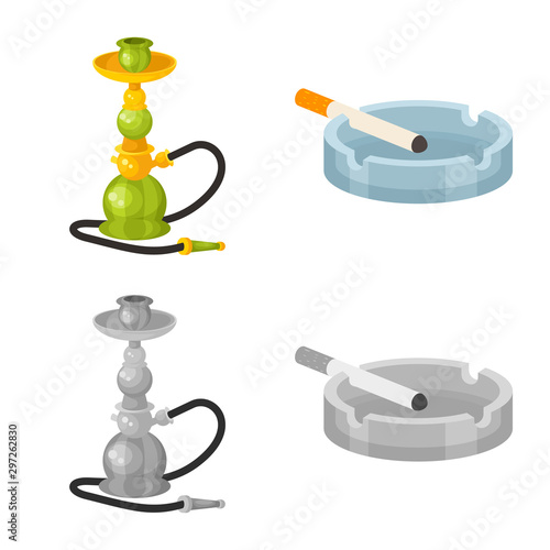 Isolated object of accessories and harm logo. Set of accessories and euphoria stock symbol for web.