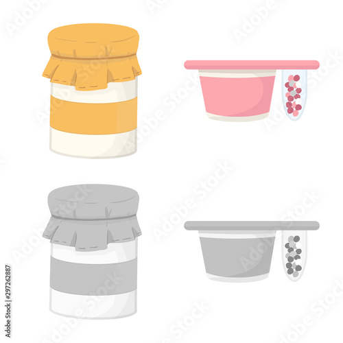 Vector design of organic and lactose logo. Collection of organic and farm vector icon for stock.