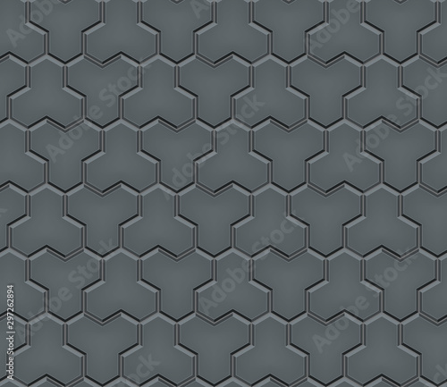 Seamless pattern of trihex cobblestone pavement