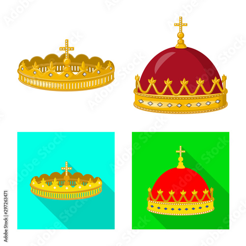 Isolated object of medieval and nobility icon. Set of medieval and monarchy vector icon for stock.