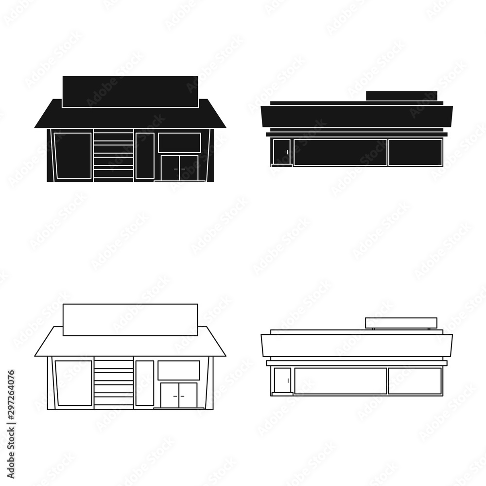 Isolated object of boutique and construction symbol. Collection of boutique and cityscape vector icon for stock. Isolated object of boutique and construction symbol. Collection of boutique and cityscape vector icon for stock.