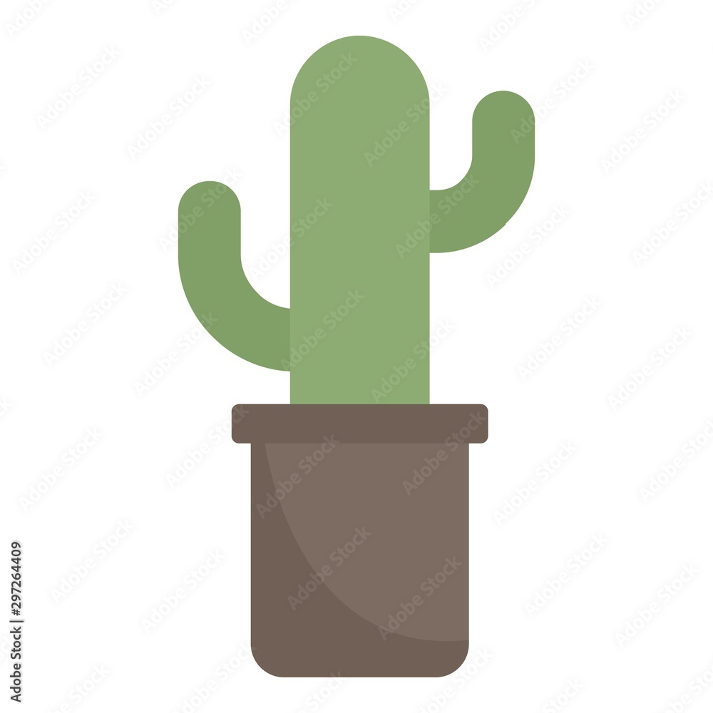 Cactus pot icon. Flat illustration of cactus pot vector icon for web design Cactus pot icon. Flat illustration of cactus pot vector icon for web design