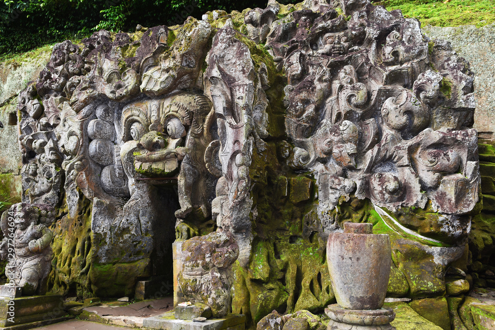 11th century cave, popular as Goa Gajah Temple, Ubud, Bali.