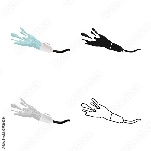 Isolated object of hose and fire symbol. Collection of hose and water stock symbol for web.
