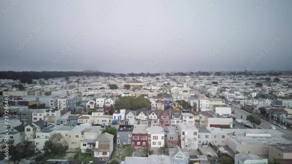 Aerial view outer sunset on gloomy day san francisco Aerial view outer sunset on gloomy day san francisco