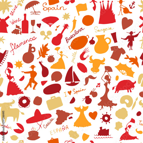 Spain, seamless pattern for your design