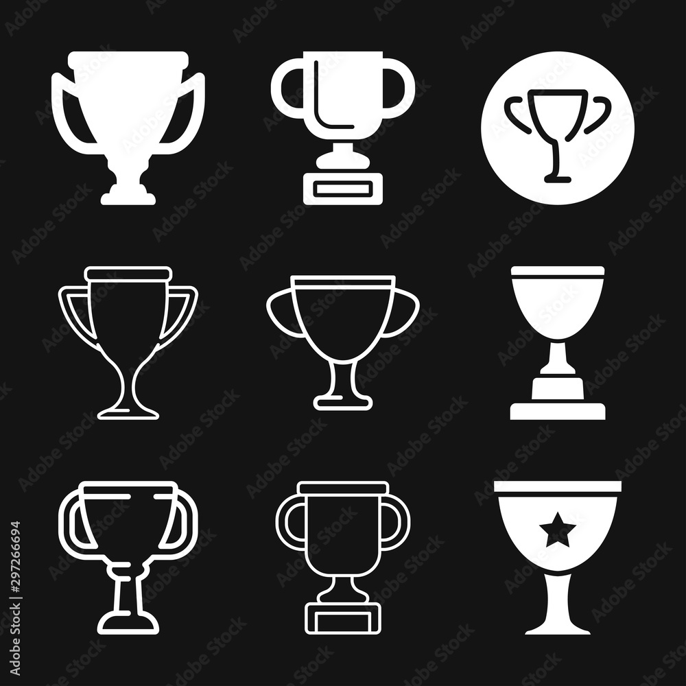 Trophy cup icon. Sport competition silhouette symbol. Trophy cup icon. Sport competition silhouette symbol.