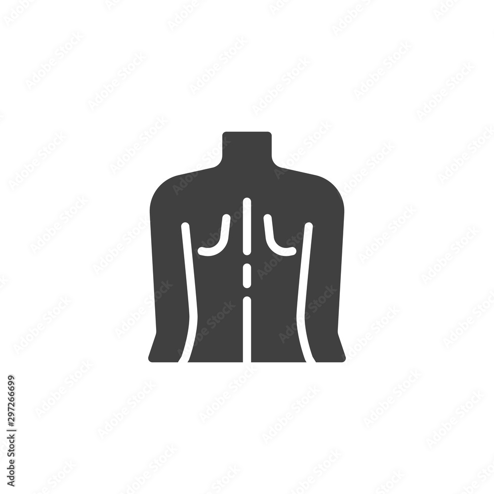 Human back vector icon. filled flat sign for mobile concept and web design. Human body part glyph icon. Symbol, logo illustration. Vector graphics Human back vector icon. filled flat sign for mobile concept and web design. Human body part glyph icon. Symbol, logo illustration. Vector graphics