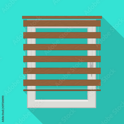 Isolated object of jalousie and roll sign. Web element of jalousie and wooden vector icon for stock.