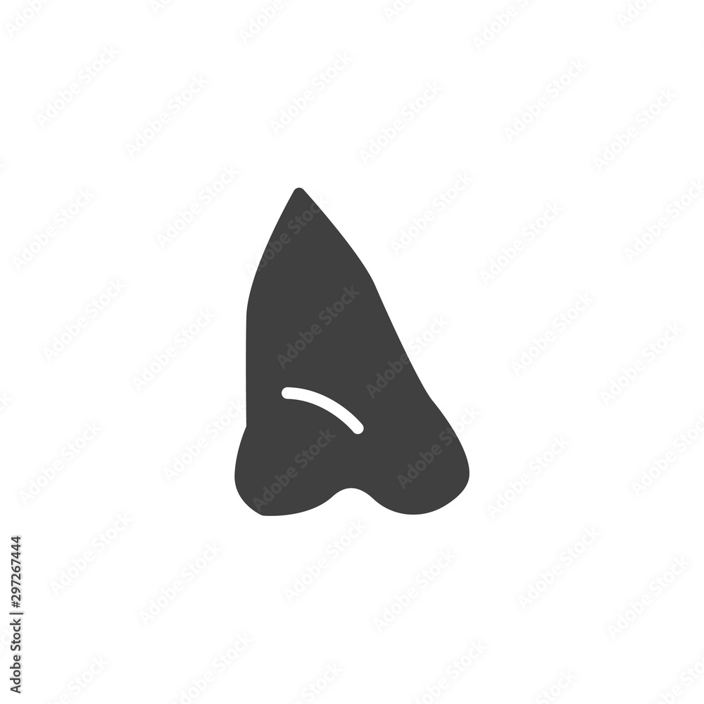 Human nose vector icon. filled flat sign for mobile concept and web design. Nose glyph icon. Symbol, logo illustration. Vector graphics - obrazy, fototapety, plakaty 