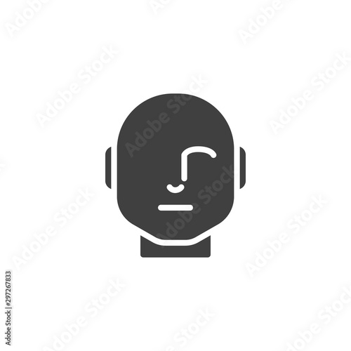 One eyed face vector icon. filled flat sign for mobile concept and web design. Human head glyph icon. Symbol, logo illustration. Vector graphics