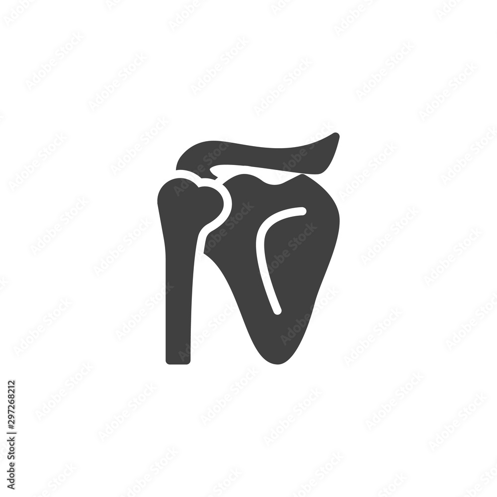 Human scapula bone vector icon. filled flat sign for mobile concept and web design. shoulder joint glyph icon. Symbol, logo illustration. Vector graphics Human scapula bone vector icon. filled flat sign for mobile concept and web design. shoulder joint glyph icon. Symbol, logo illustration. Vector graphics
