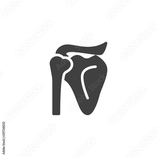 Human scapula bone vector icon. filled flat sign for mobile concept and web design. shoulder joint glyph icon. Symbol, logo illustration. Vector graphics photo