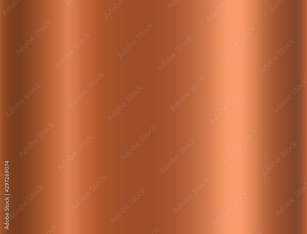 Copper foil texture background. Vector golden shine metallic gradient  template antique color for border, frame, ribbon design. Stock Vector