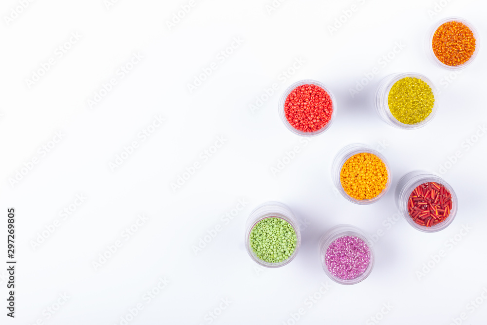 Beads for beadwork on white Beads for beadwork on white