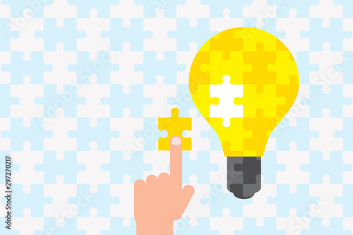 アイディア、解決策の大切なピースを発見 finding the right piece for solution, innovation and creation