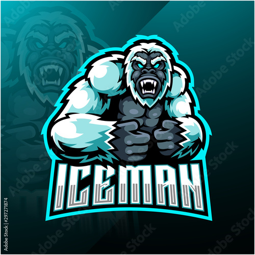 Yeti esport mascot logo design