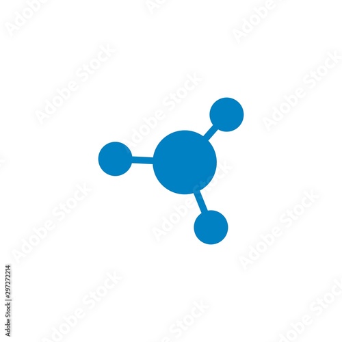blue molecule logo vector icon illustration design 