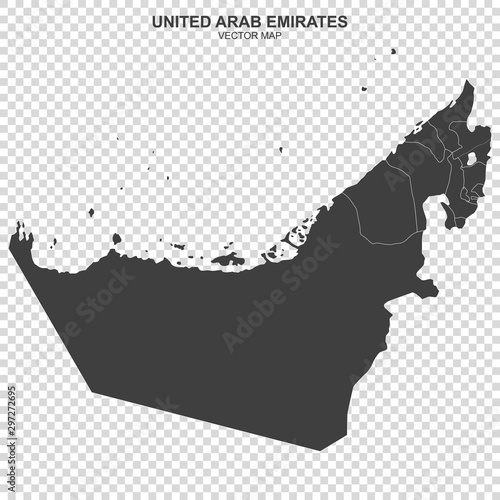 political map of United Arab Emirates isolated on transparent background