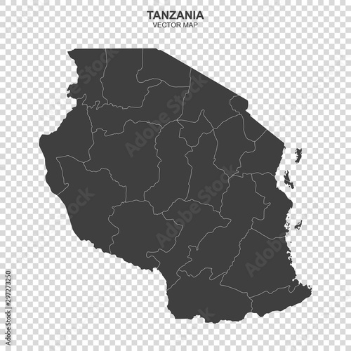 political map of Tanzania isolated on transparent background