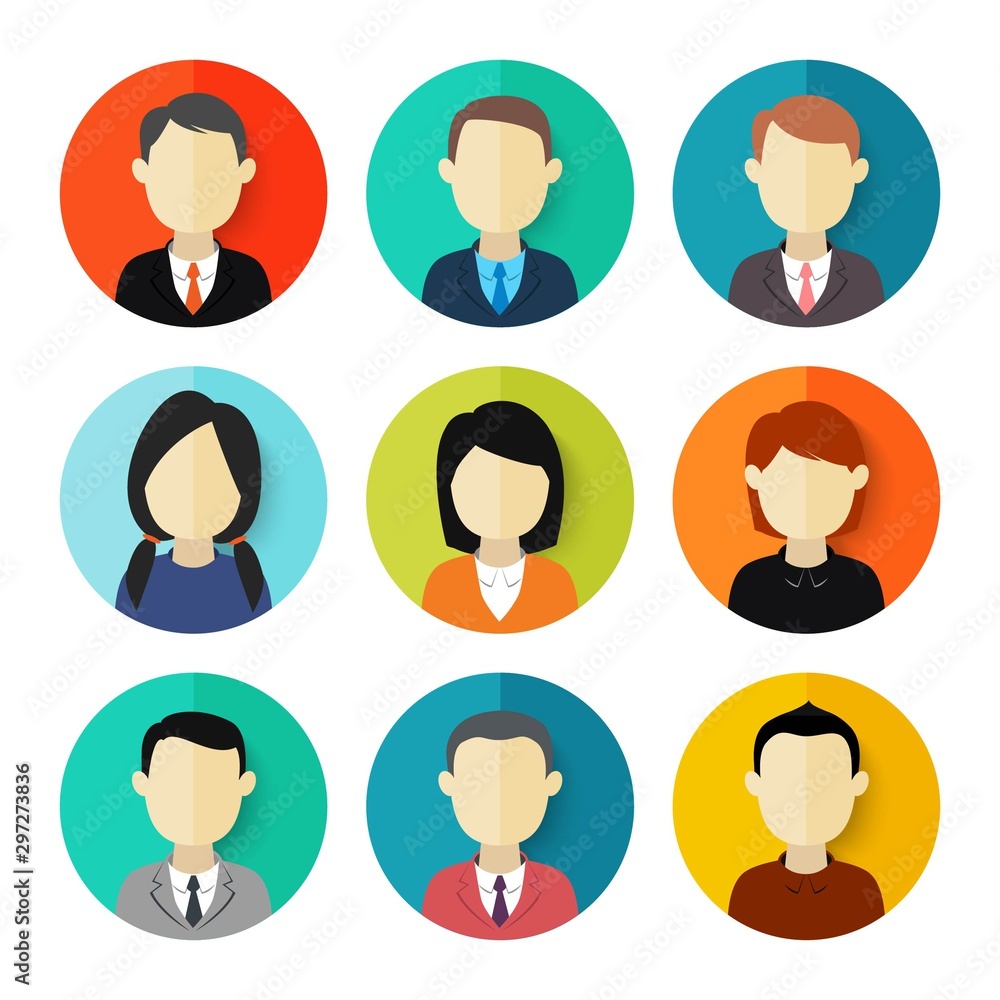 Set of avatars in flat design.