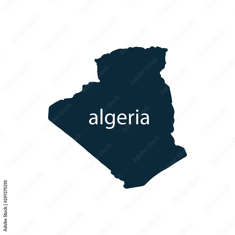 Algeria country map icon in trendy flat design