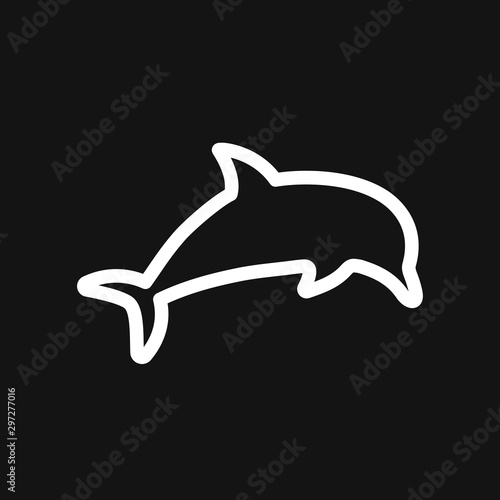 Dolphin icon, aquatic mammal vector icon for animal apps and websites