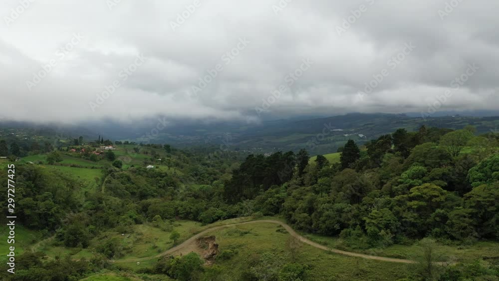 Aerial view of the farms and hills of central Costa Rica Aerial view of the farms and hills of central Costa Rica
