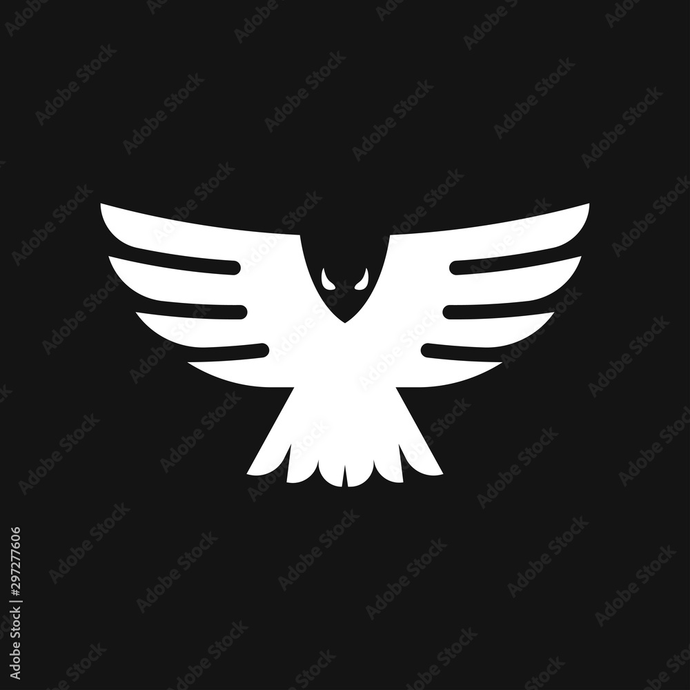 Fototapeta premium Eagle icon. Logo design vector template, flat icon.