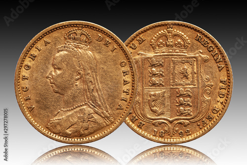 Gold coin United Kingdom 1892 photo