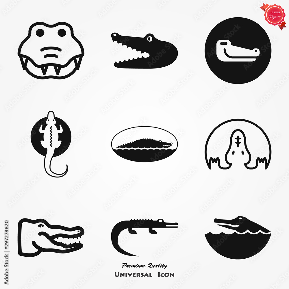Crocodile icon. zoo animal flat design. vector symbol Stock Vector | Adobe  Stock