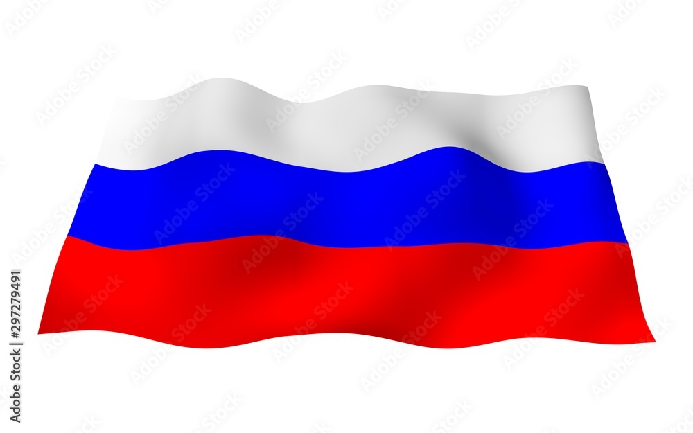 Waving flag of the Russian Federation. The National. State symbol of the Russia. 3D illustration Waving flag of the Russian Federation. The National. State symbol of the Russia. 3D illustration